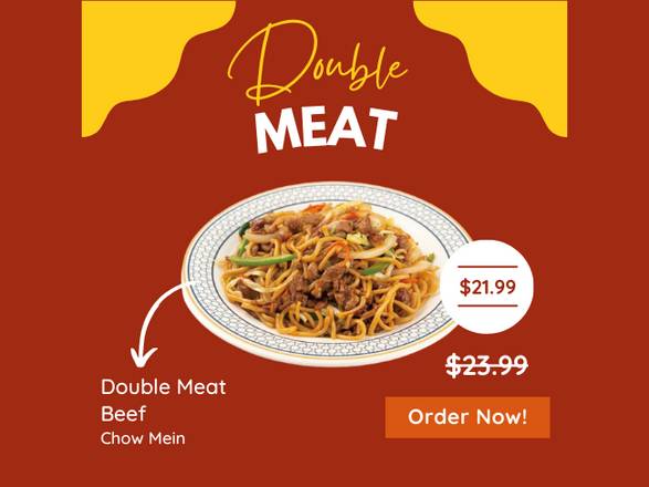 Double Meat Beef Chow Mein 双倍肉牛肉炒面
